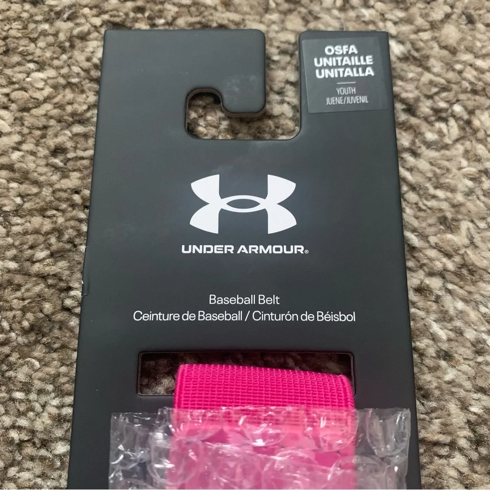 NWT Youth Under Armour Pink Softball Baseball Belt